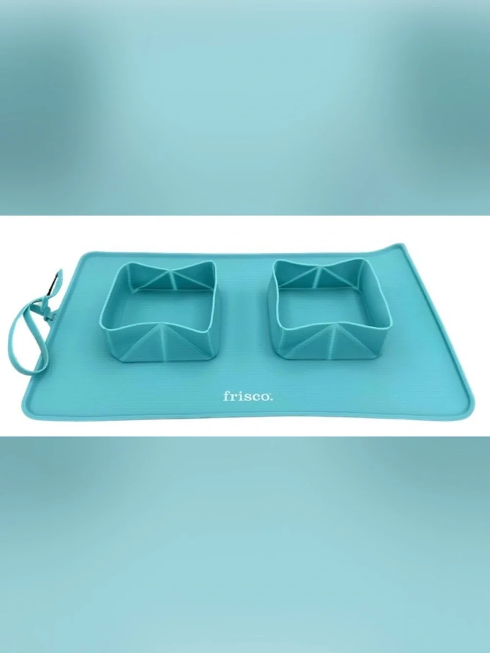 Frisco Collapsible Silicone Travel Pet Bowl Set - Aqua